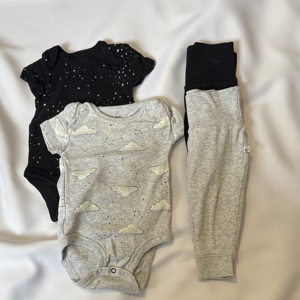 PETIT LEM GRAY + BLACK SETS - BABY SIZE 3M